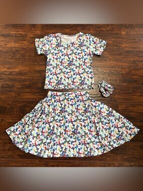 NEW Butterfly 3-Piece Skirt & Top Set Handmade 10T NEW